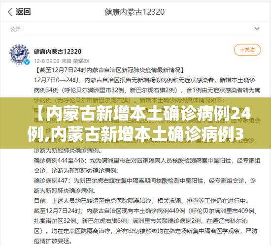 【内蒙古新增本土确诊病例24例,内蒙古新增本土确诊病例3例】
