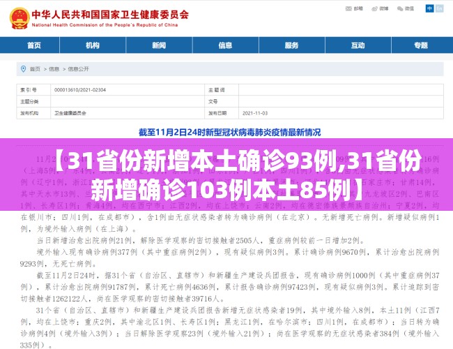 【31省份新增本土确诊93例,31省份新增确诊103例本土85例】