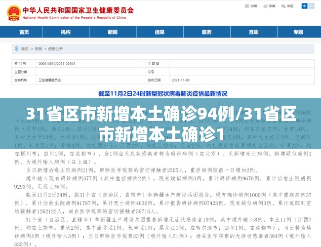 31省区市新增本土确诊94例/31省区市新增本土确诊1