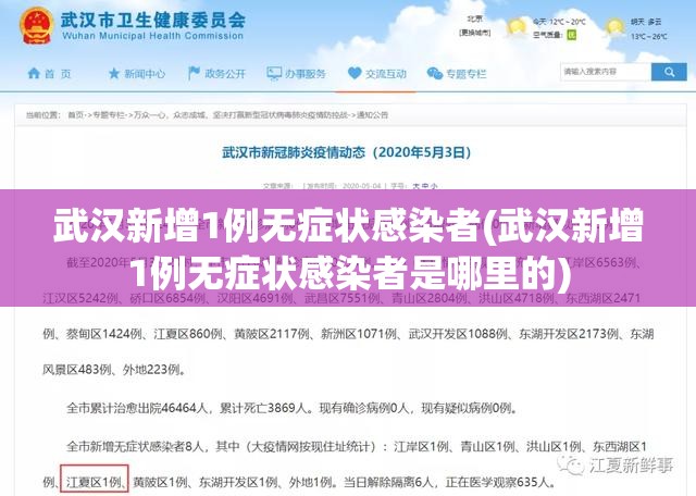 武汉新增1例无症状感染者(武汉新增1例无症状感染者是哪里的)