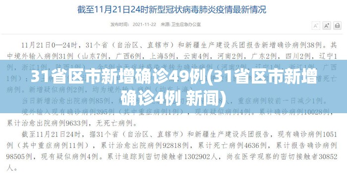 31省区市新增确诊49例(31省区市新增确诊4例 新闻)