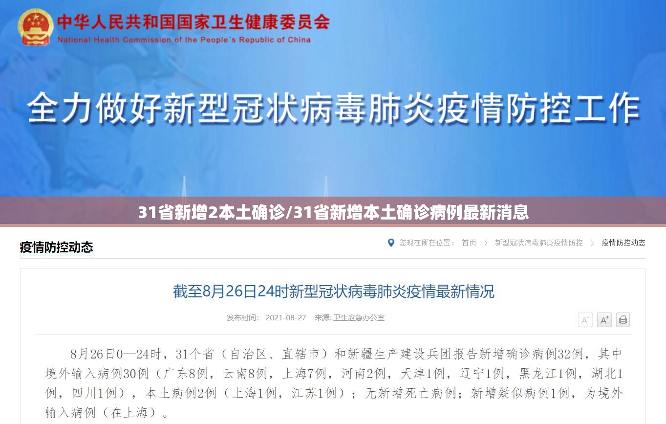 31省新增2本土确诊/31省新增本土确诊病例最新消息