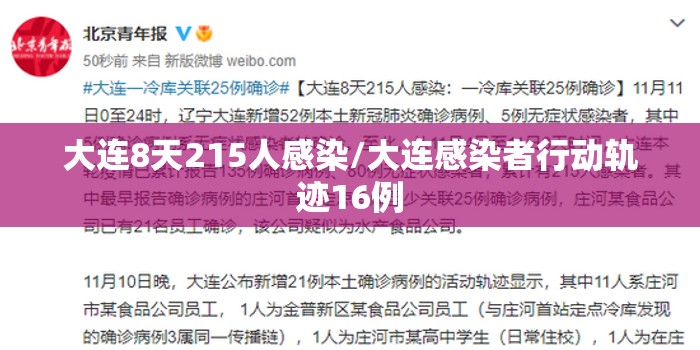 大连8天215人感染/大连感染者行动轨迹16例
