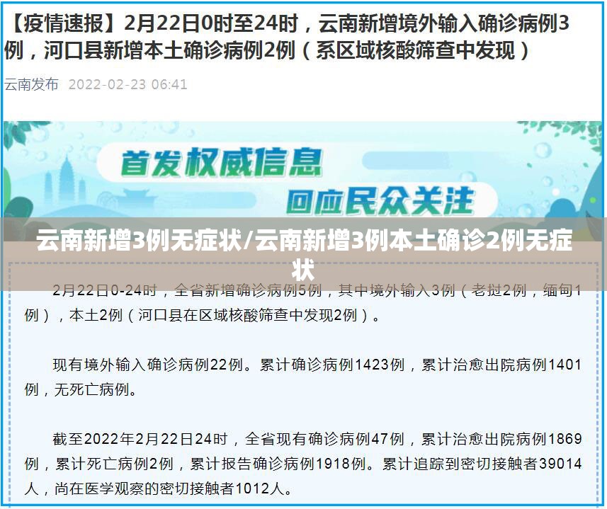 云南新增3例无症状/云南新增3例本土确诊2例无症状
