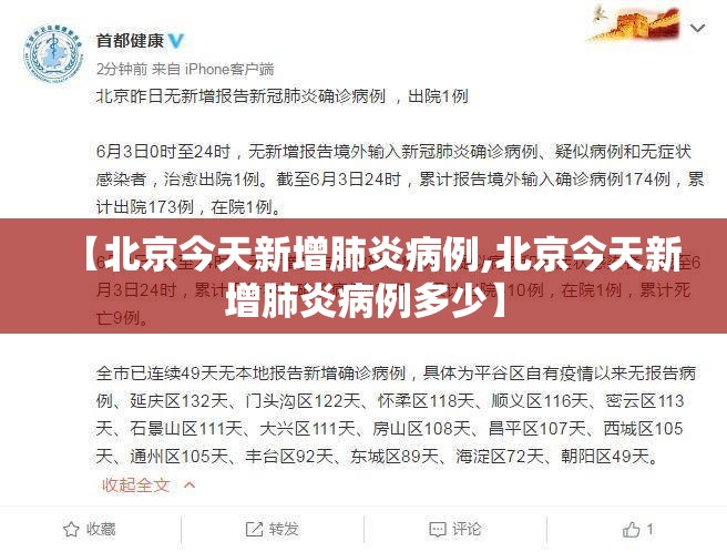 【北京今天新增肺炎病例,北京今天新增肺炎病例多少】