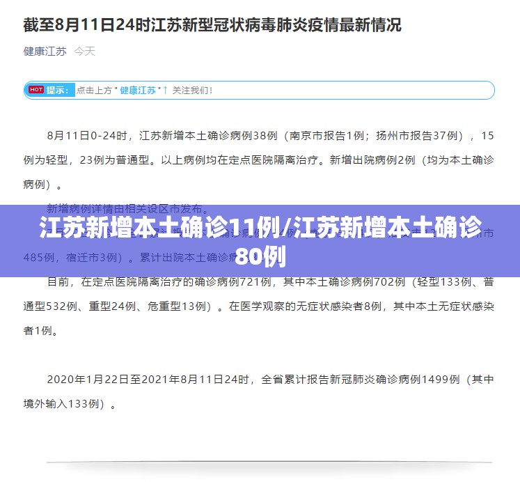 江苏新增本土确诊11例/江苏新增本土确诊80例