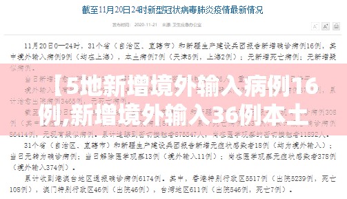 【5地新增境外输入病例16例,新增境外输入36例本土10例】