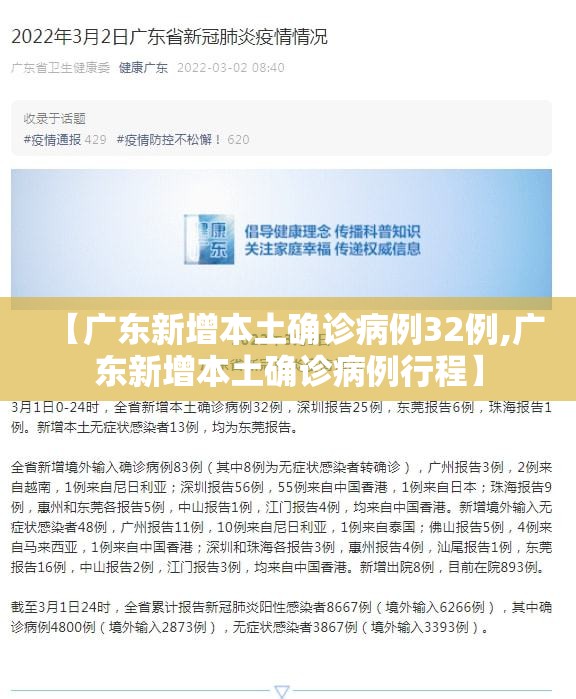 【广东新增本土确诊病例32例,广东新增本土确诊病例行程】 【广东新增本土确诊病例32例,广东新增本土确诊病例行程】