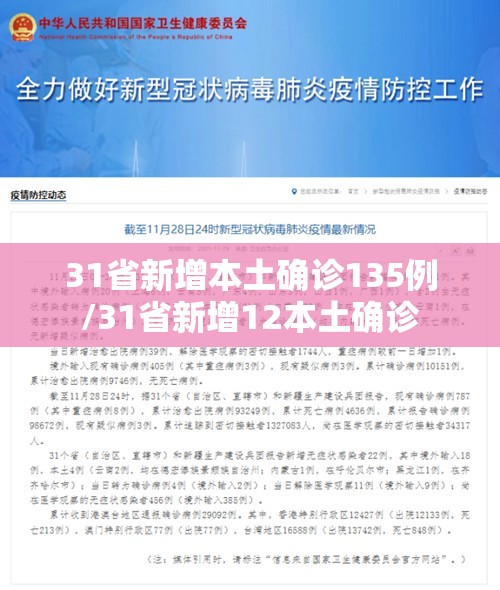 31省新增本土确诊135例/31省新增12本土确诊 31省新增本土确诊135例/31省新增12本土确诊