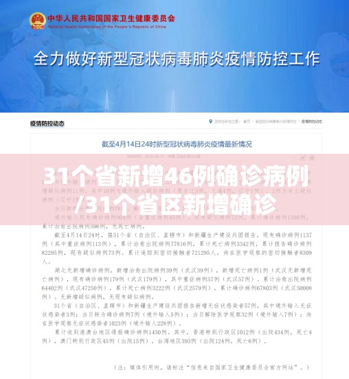 31个省新增46例确诊病例/31个省区新增确诊
