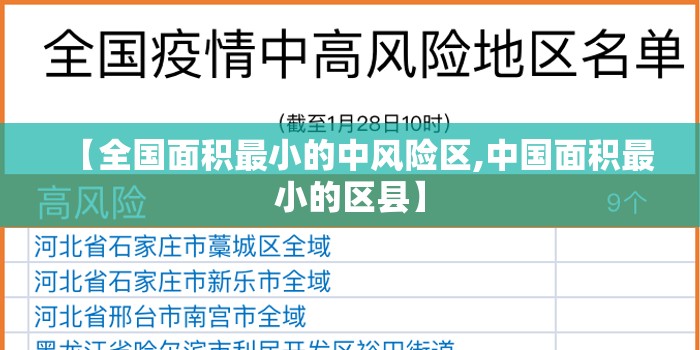 【全国面积最小的中风险区,中国面积最小的区县】