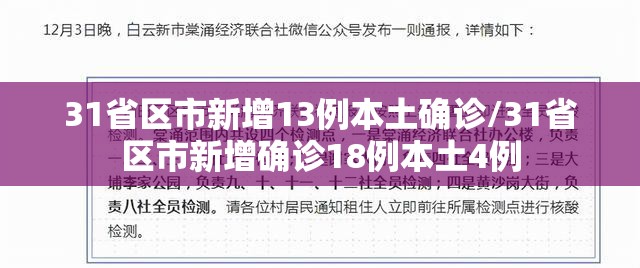 31省区市新增13例本土确诊/31省区市新增确诊18例本土4例