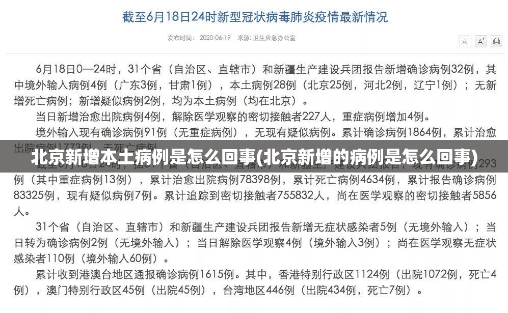 北京新增本土病例是怎么回事(北京新增的病例是怎么回事)