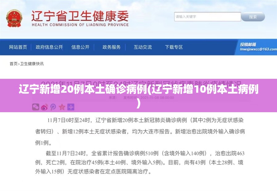 辽宁新增20例本土确诊病例(辽宁新增10例本土病例)