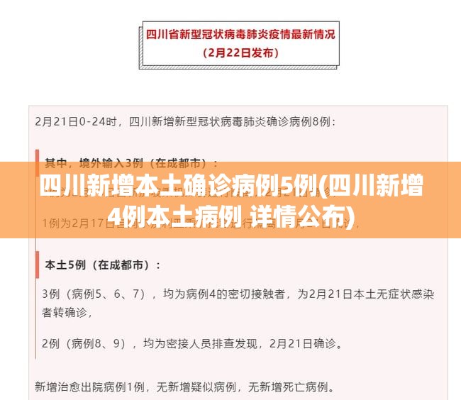 四川新增本土确诊病例5例(四川新增4例本土病例 详情公布) 四川新增本土确诊病例5例(四川新增4例本土病例 详情公布)