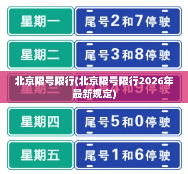 北京限号限行(北京限号限行2026年最新规定)