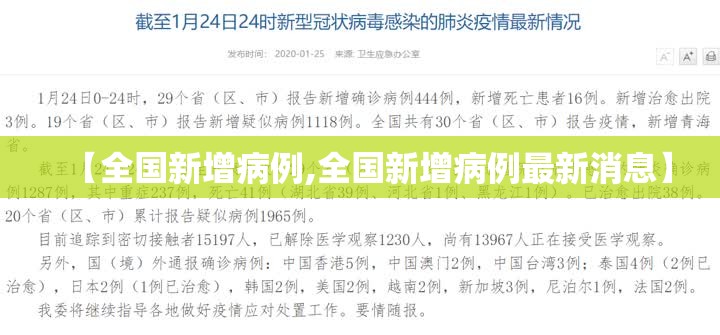 【全国新增病例,全国新增病例最新消息】