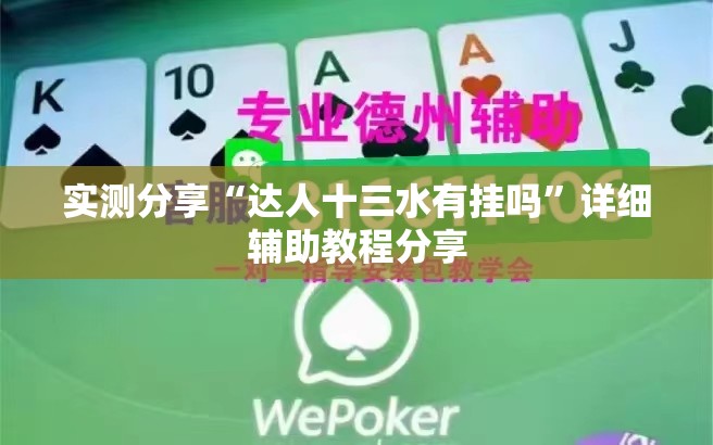 实测分享“达人十三水有挂吗”详细辅助教程分享