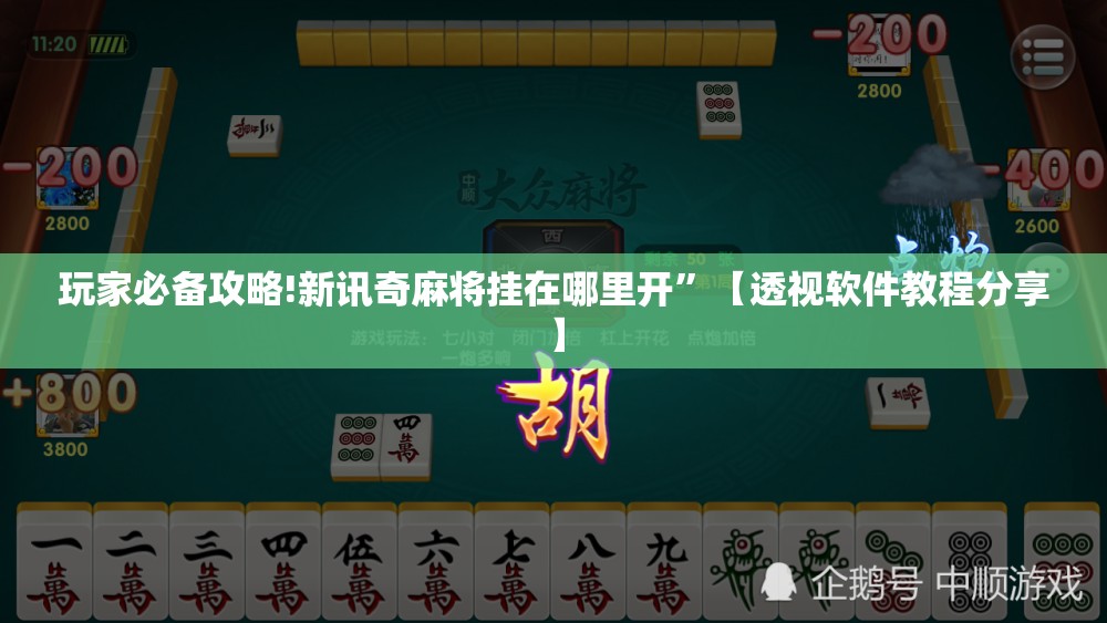 玩家必备攻略!新讯奇麻将挂在哪里开”【透视软件教程分享】
