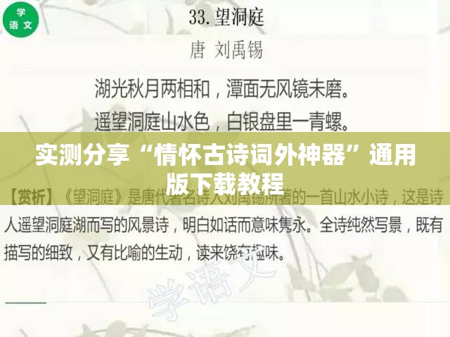实测分享“情怀古诗词外神器”通用版下载教程