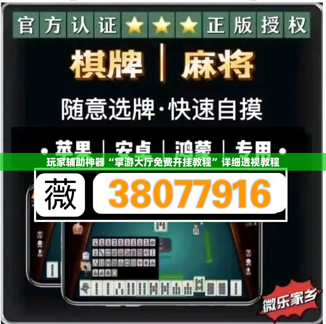 玩家辅助神器“掌游大厅免费开挂教程”详细透视教程