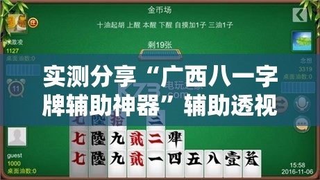 实测分享“广西八一字牌辅助神器”辅助透视教程
