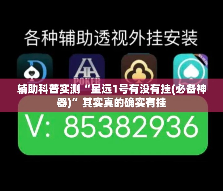 辅助科普实测“星远1号有没有挂(必备神器)”其实真的确实有挂