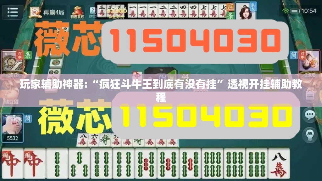 玩家辅助神器:“疯狂斗牛王到底有没有挂”透视开挂辅助教程