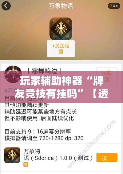 玩家辅助神器“牌友竞技有挂吗”【透视软件教程分享】