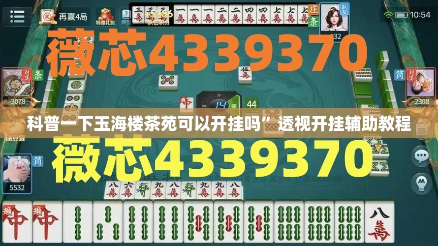 科普一下玉海楼茶苑可以开挂吗”透视开挂辅助教程