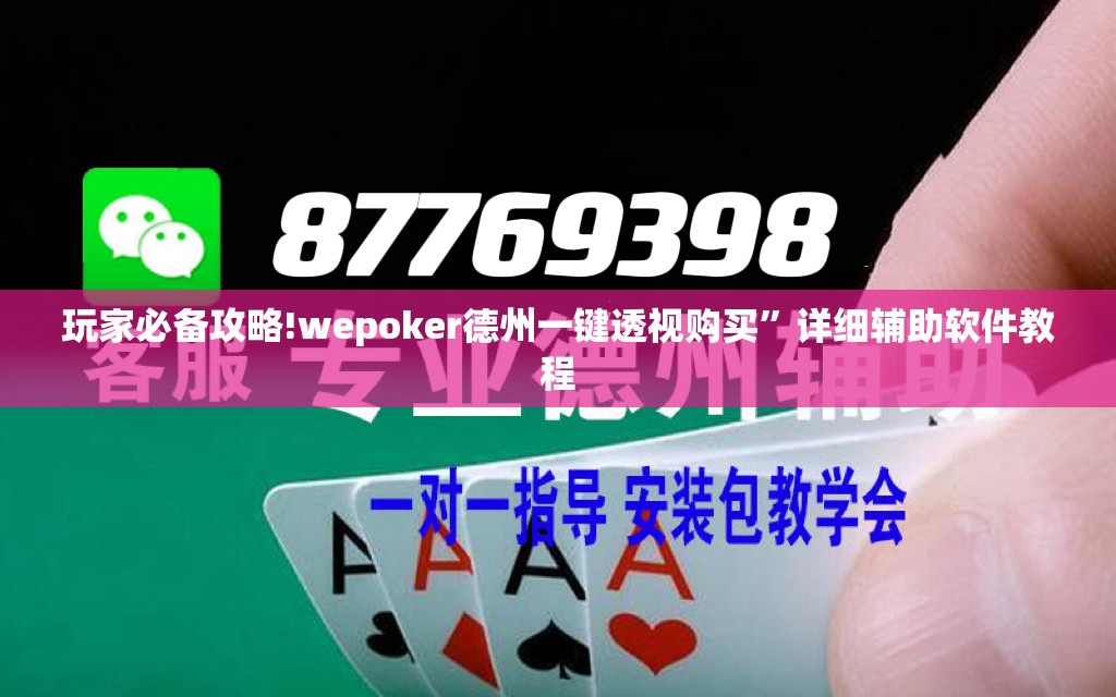 玩家必备攻略!wepoker德州一键透视购买	”详细辅助软件教程