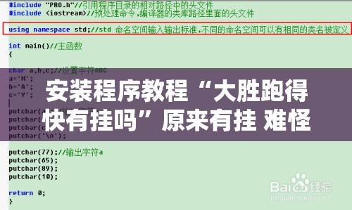 安装程序教程“大胜跑得快有挂吗	”原来有挂 难怪会一直输