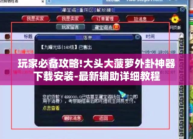 玩家必备攻略!大头大菠萝外卦神器下载安装-最新辅助详细教程