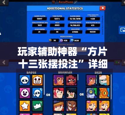 玩家辅助神器“方片十三张摆投注	”详细分享装挂步骤