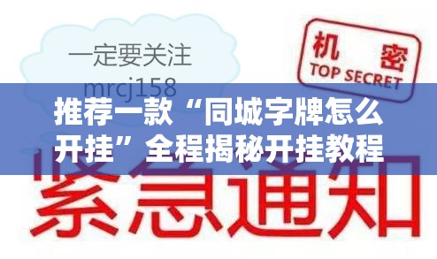 推荐一款“同城字牌怎么开挂”全程揭秘开挂教程