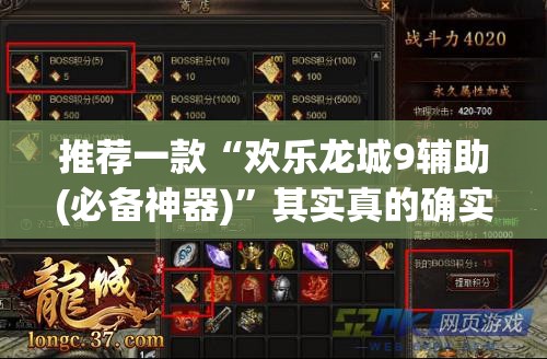 推荐一款“欢乐龙城9辅助(必备神器)”其实真的确实有挂