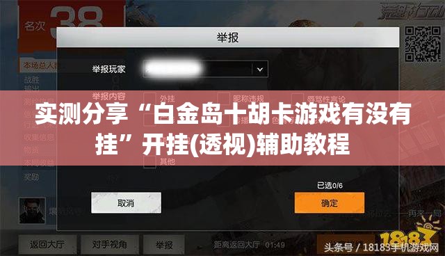 实测分享“白金岛十胡卡游戏有没有挂”开挂(透视)辅助教程