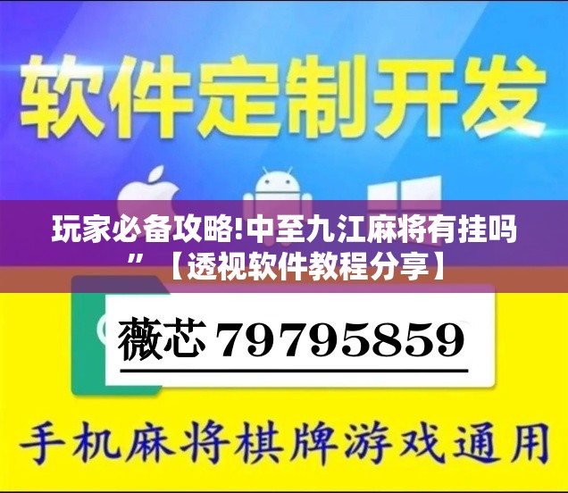 玩家必备攻略!中至九江麻将有挂吗	”【透视软件教程分享】